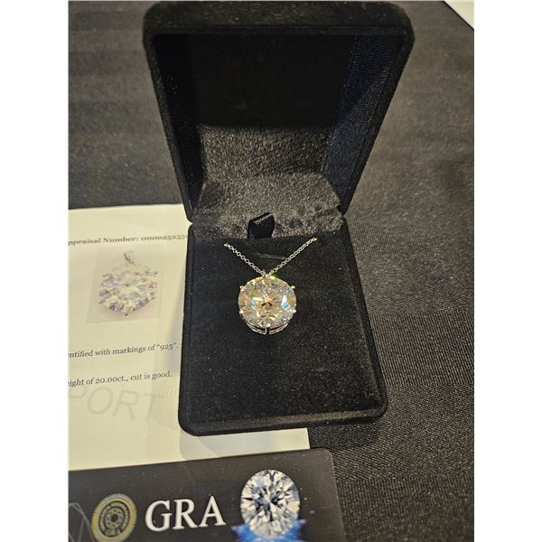20ct moissanite pendant