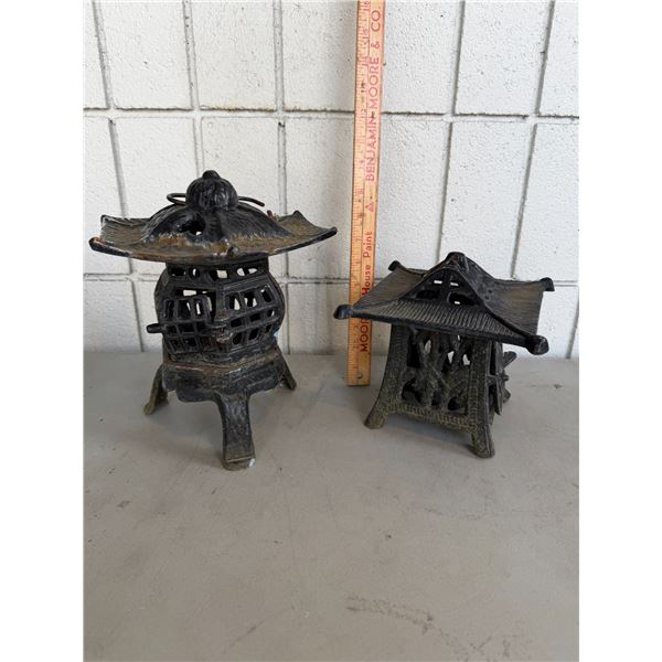 Cast iron candle lanterns