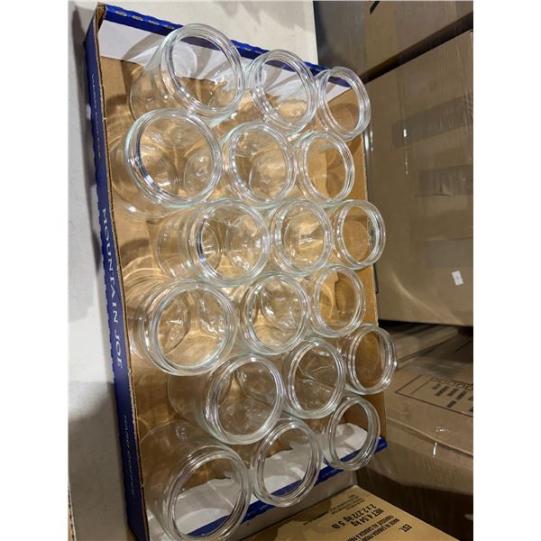 Small clear glass jars