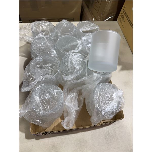 Large frosted candle jars