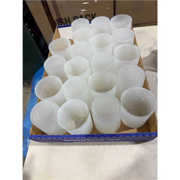 Small frosted candle jars