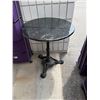 Image 1 : Wrought  iron base pedestal table 23 1/2 inches round 28 inches tall