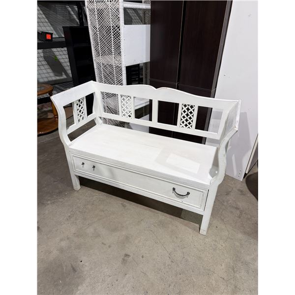 Bench 45 1/4 inches long 18 inches deep and 17 inches tall