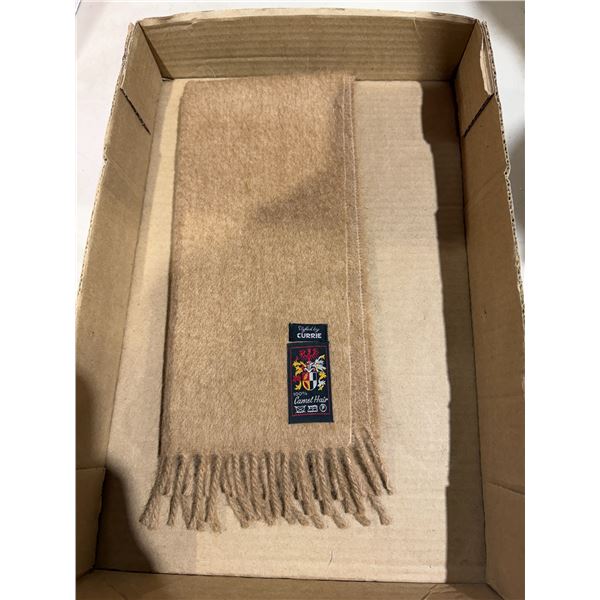 100% camel hair, scarf styled by Currie