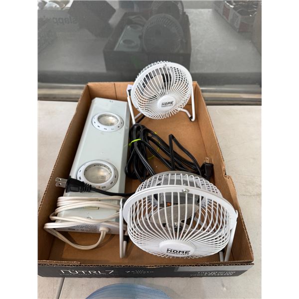 Two fans one light all working
