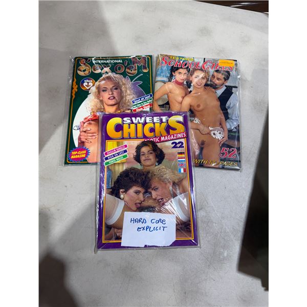 Hard-core explicit adult magazines