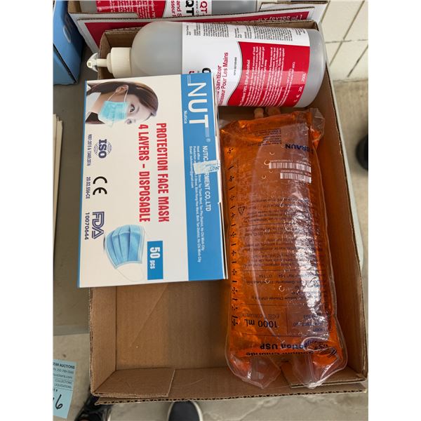 disposable masks and sanitizer and other items