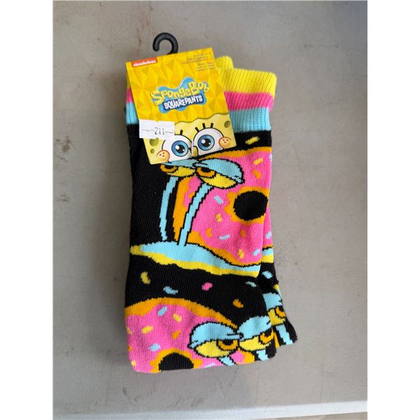 Sponge SquarePants, socks, new shoe size 6 –