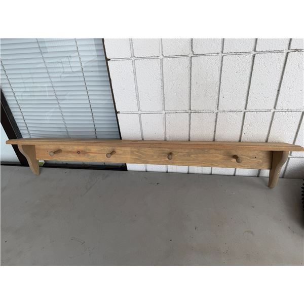 Wall shelf with hooks