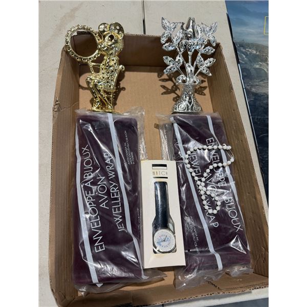 Earring holders and Jewelry wraps and Watch