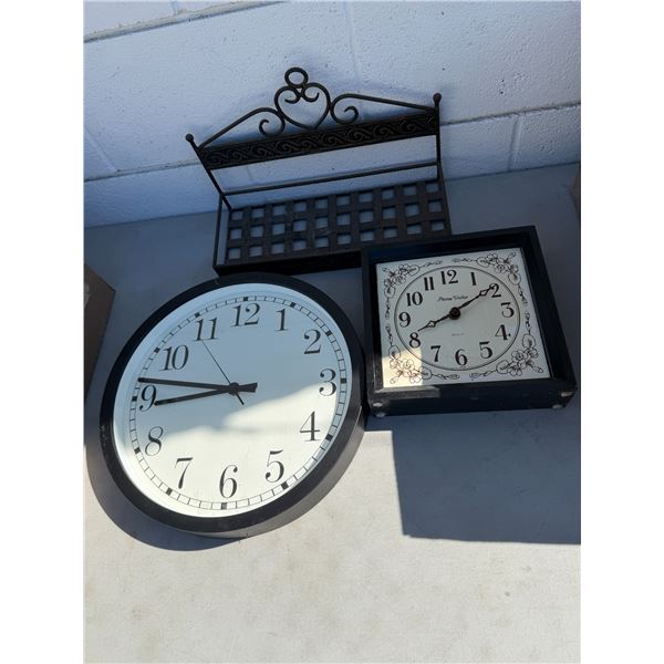 Clocks and shelf
