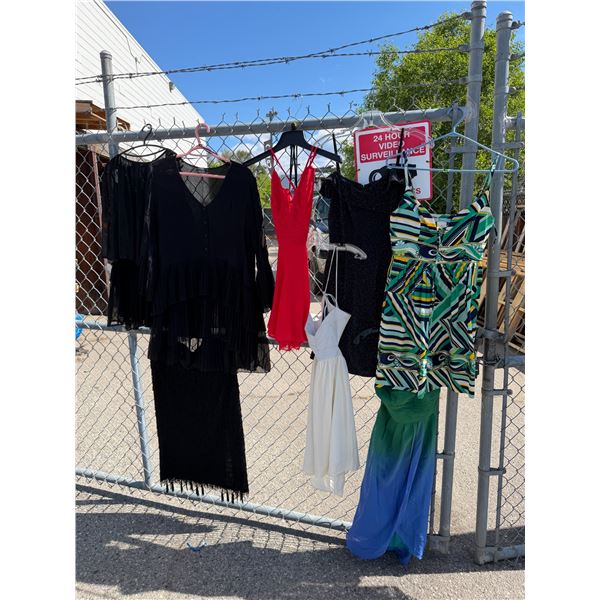 Assorted dresses, skirts, and tops