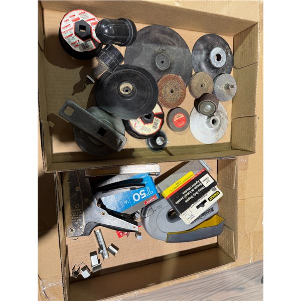 Stapler, staples, and grinding discs
