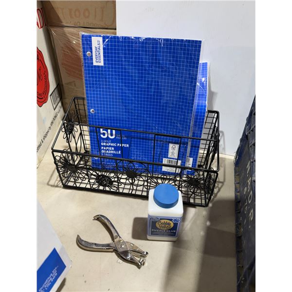 Puzzle glue whole punch graph paper and organizer