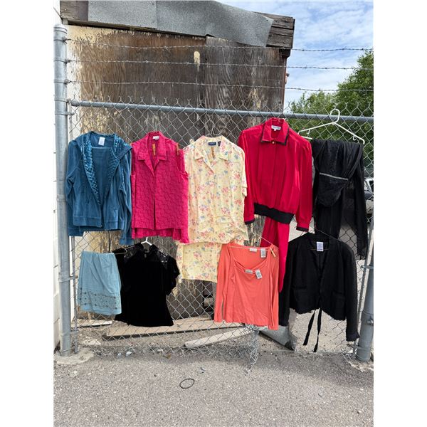 Clothing lot assorted sizes, mostly large and medium