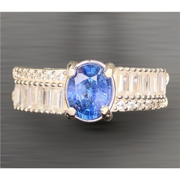 $4,281 Appraisal - 4 ct Cert. Silver Sapphire gemstone Ring