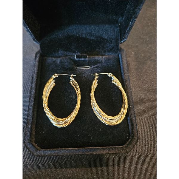 380mm triple twisted hoop earrings