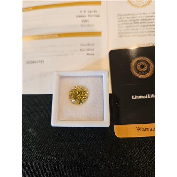 4.0ct Lemon Moissanite stone