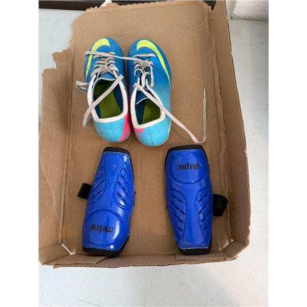 Youth size 2 cleats with shin guard