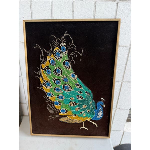 Peacock wall hanging 18" x 25"