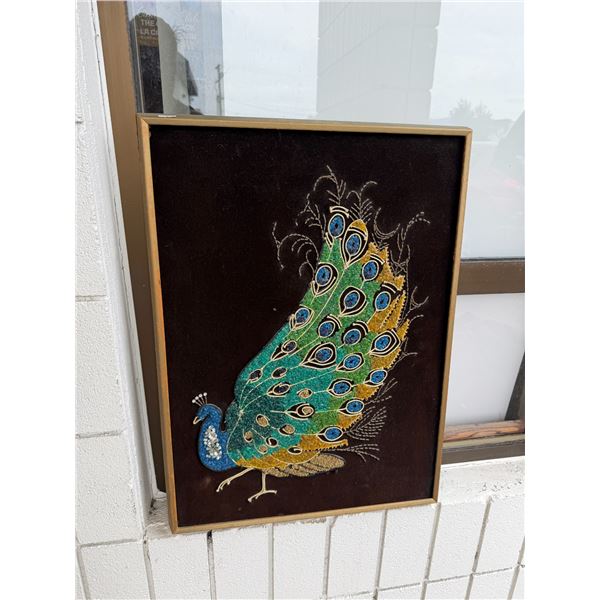Peacock wall hanging 18" x 25"