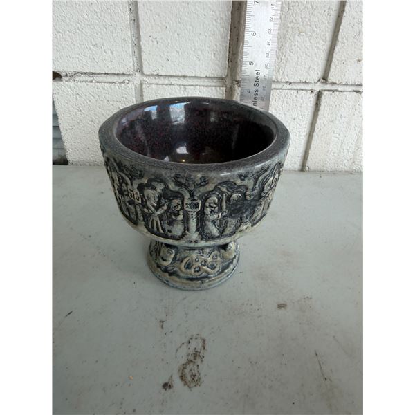 Michael Andersen & Sons ceramic footed bowl, designed as a replica of a Danish baptismal font