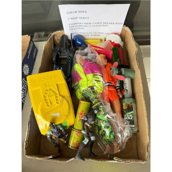 A lot of toys to Ken dolls, Star Wars, Eminem candy holder and other