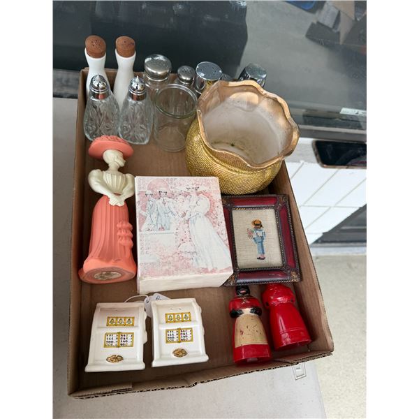 Salt and pepper, shakers, and other items