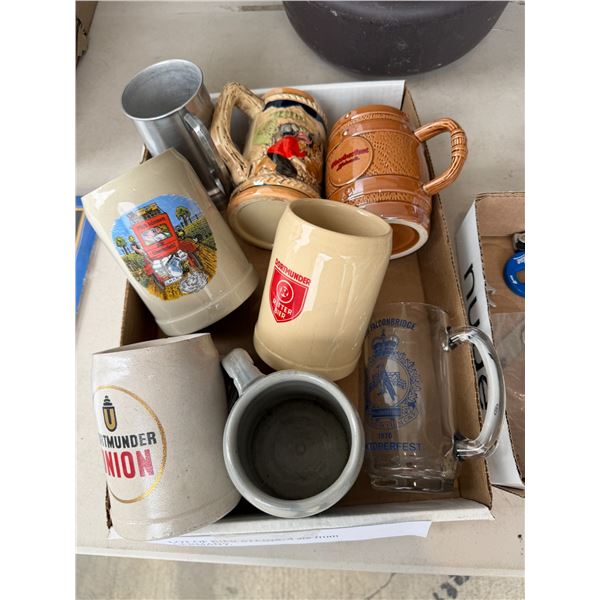Beer Steins, some from Germany