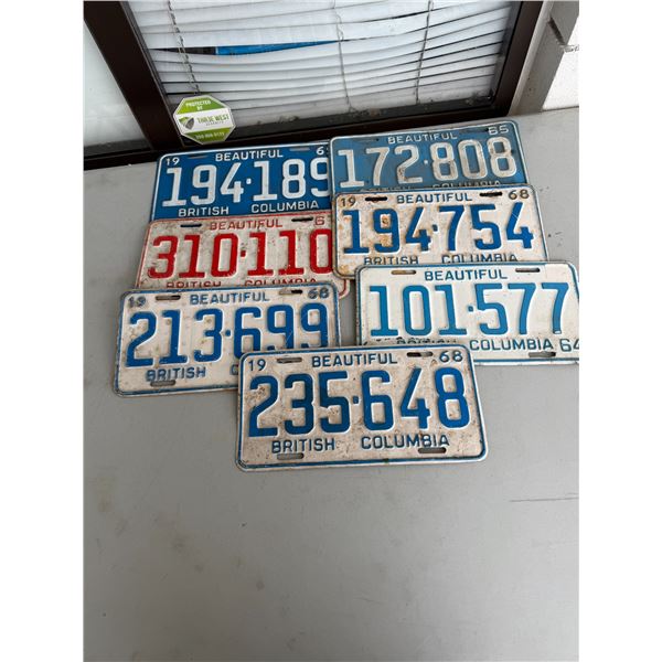 Assorted license plate plates, beautiful British Columbia