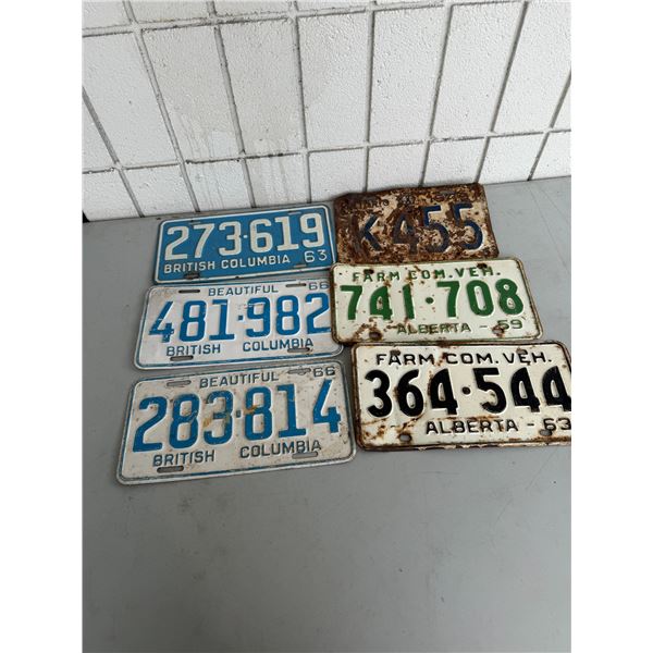 Farm commercial vehicle license plates in British Columbia license plates, etc.
