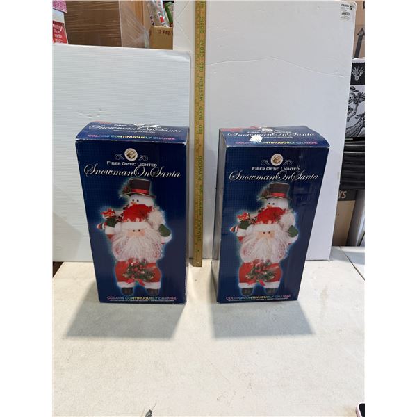 Fiber optic Santa and snowman