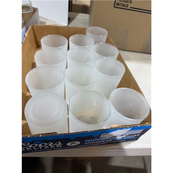 Frosted glass jars small