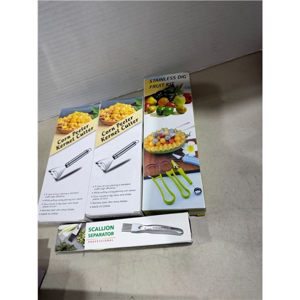 Corn peeler, fruit, dig, scallion separator