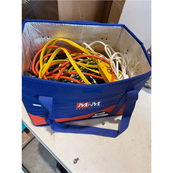 Extension, cord, cords, and cooler bag