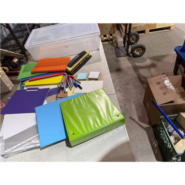 Stationary with storage bin