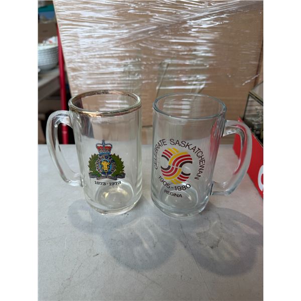 Royal Canadian mounted police mug and Saskatchewan mug