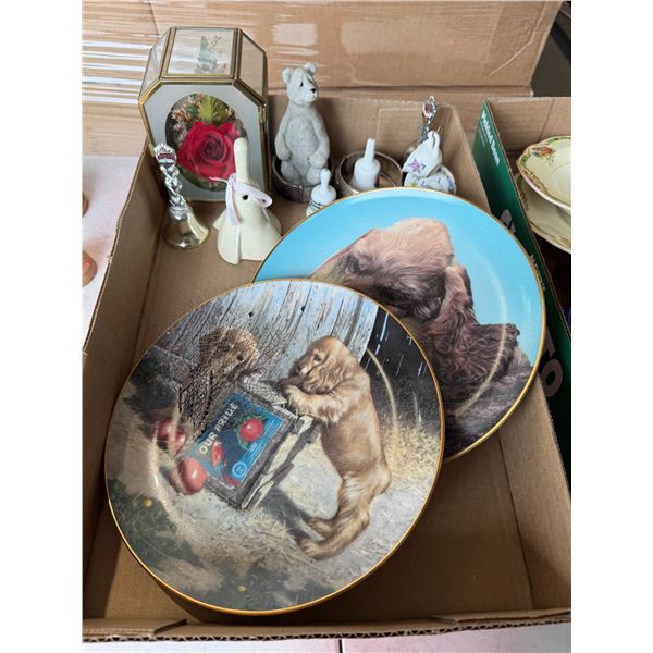 Assorted collectibles and Collector plate