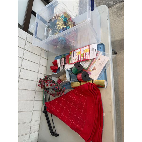 Bows, ribbons, gift tags, Tree skirt, etc.