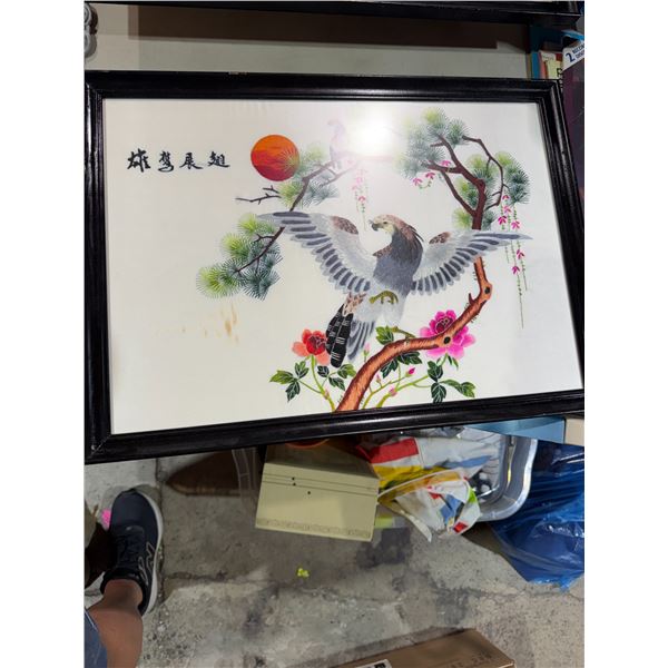 vintage Chinese silk embroidery picture