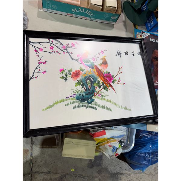 vintage Chinese silk embroidery picture