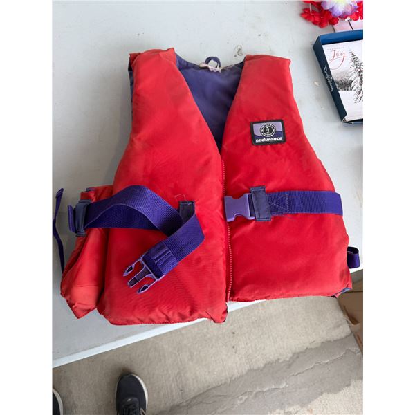 Endurance lifejacket size not shown