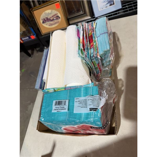 T napkins and paper towels