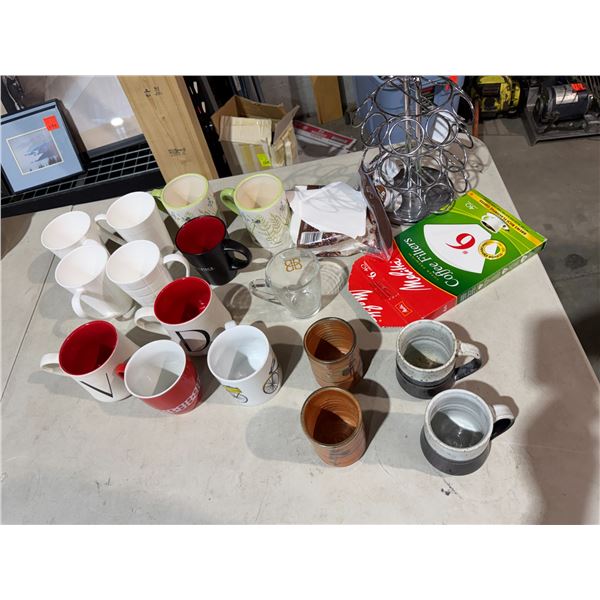 Coffee, mugs filters, Keurig pods, etc.