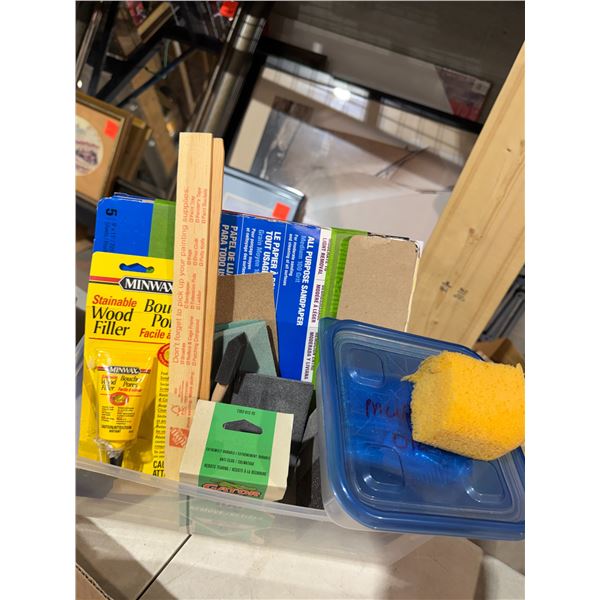 Sanding blocks wood filler sandpaper