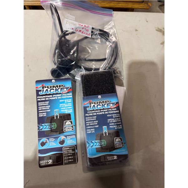 Pump jacket, fountain pump filter