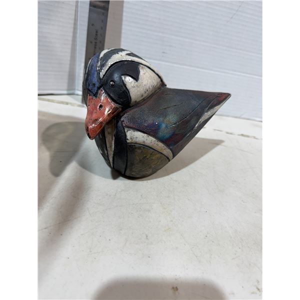 Signed pottery bird
