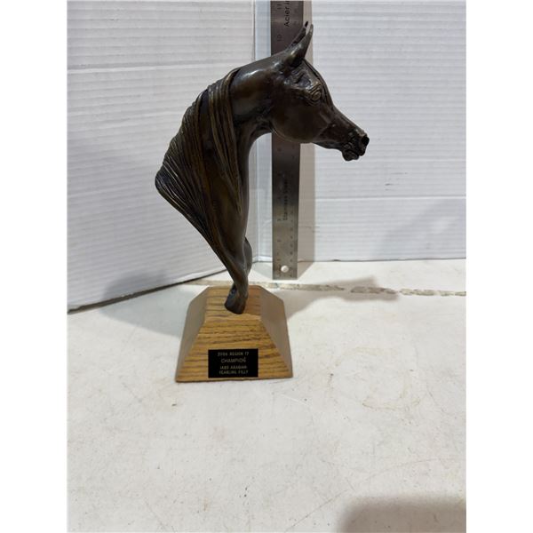Horse trophy signed jill McKinney?