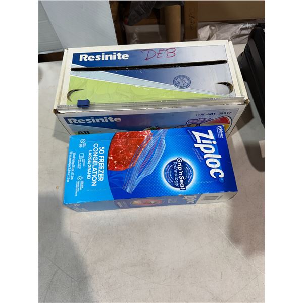 Saran wrap and large freezer bags