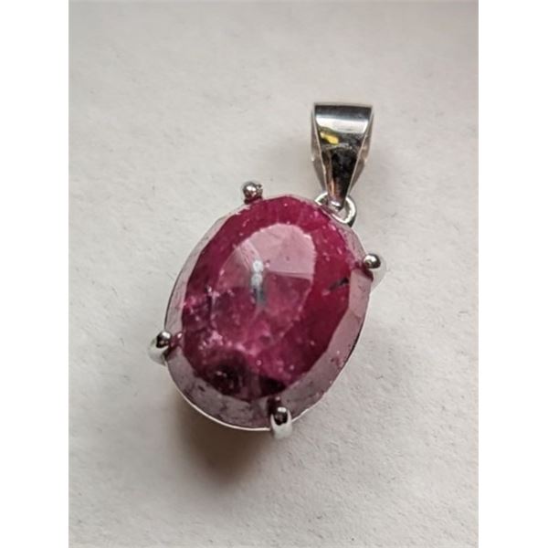 2.2 ct Certified Silver Ruby gemstone Pendant ($4,031 Appraisal)
